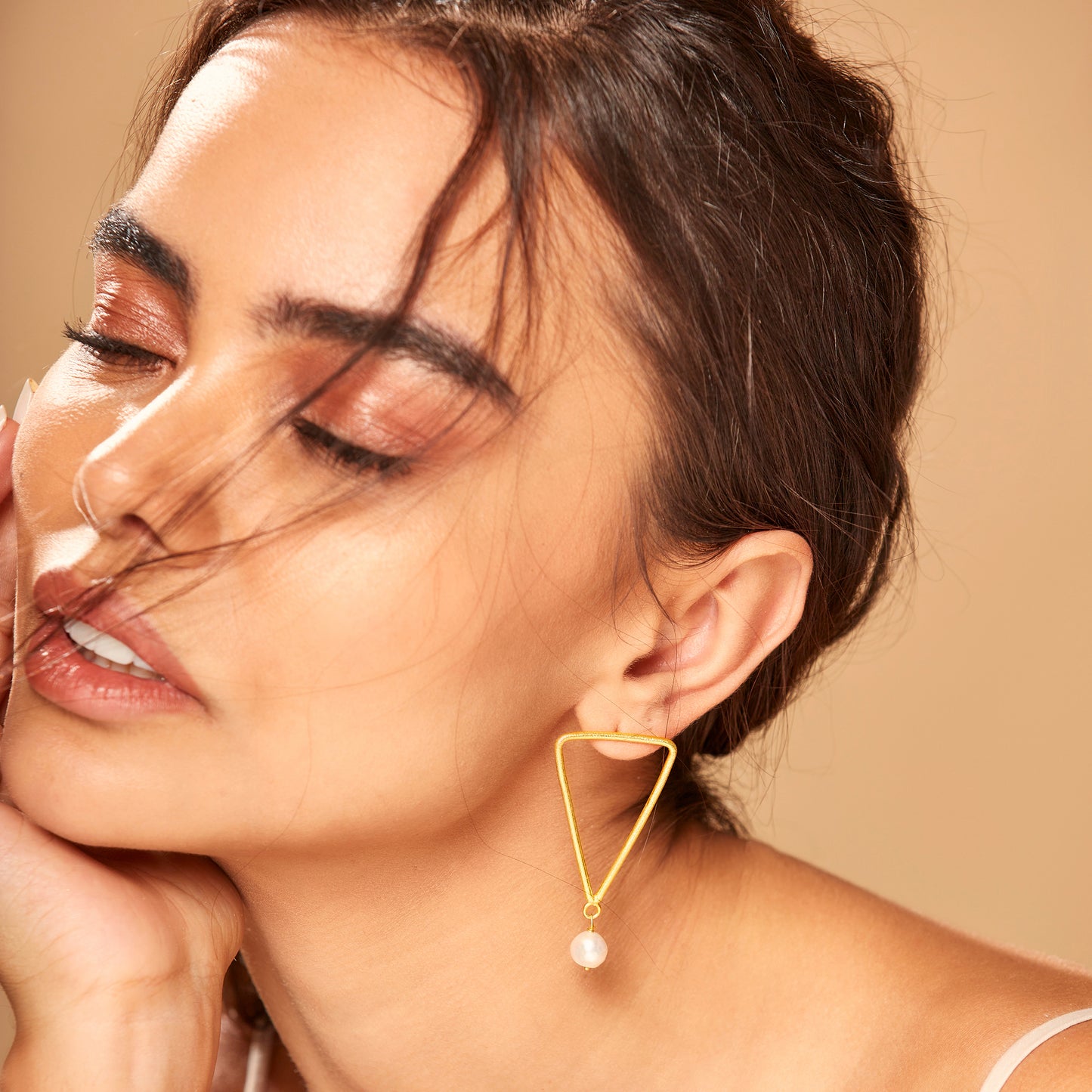 The Pearl Triangle Earrings
