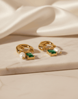 Emerald Pearl Charm Earrings Seebora