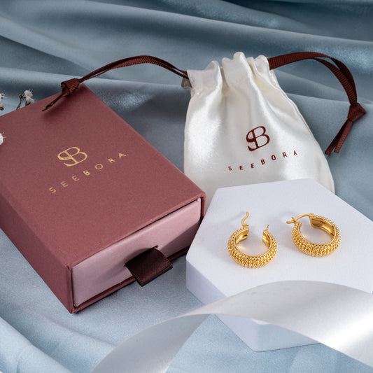 The Athena Dotted Hoop Earrings