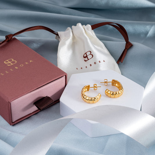 The Aphrodite Textured Hoop Earrings