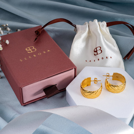 The Demeter Golden Harvest Half-Hoop Earrings