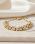 White Magic Bracelet | Rainbow Moonstone 18K Gold Plated Brass Bracelet Seebora