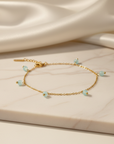 Blue Bead Gold Bracelet