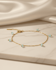 Blue Bead Gold Bracelet Seebora