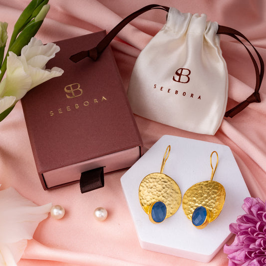 The Blue Ellipse Earrings