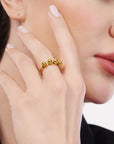 The Athena Onyx Band Ring Seebora