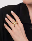 Scattered Pearl Ring – 24K Gold Plated Freshwater Pearl Stainless Steel Seebora