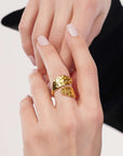 Gold Leaf Wrap Ring for Women | 24K Gold Plated Seebora