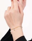 Blue Bead Gold Bracelet Seebora