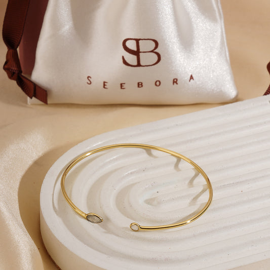 The Labradorite End Cuff Bracelet