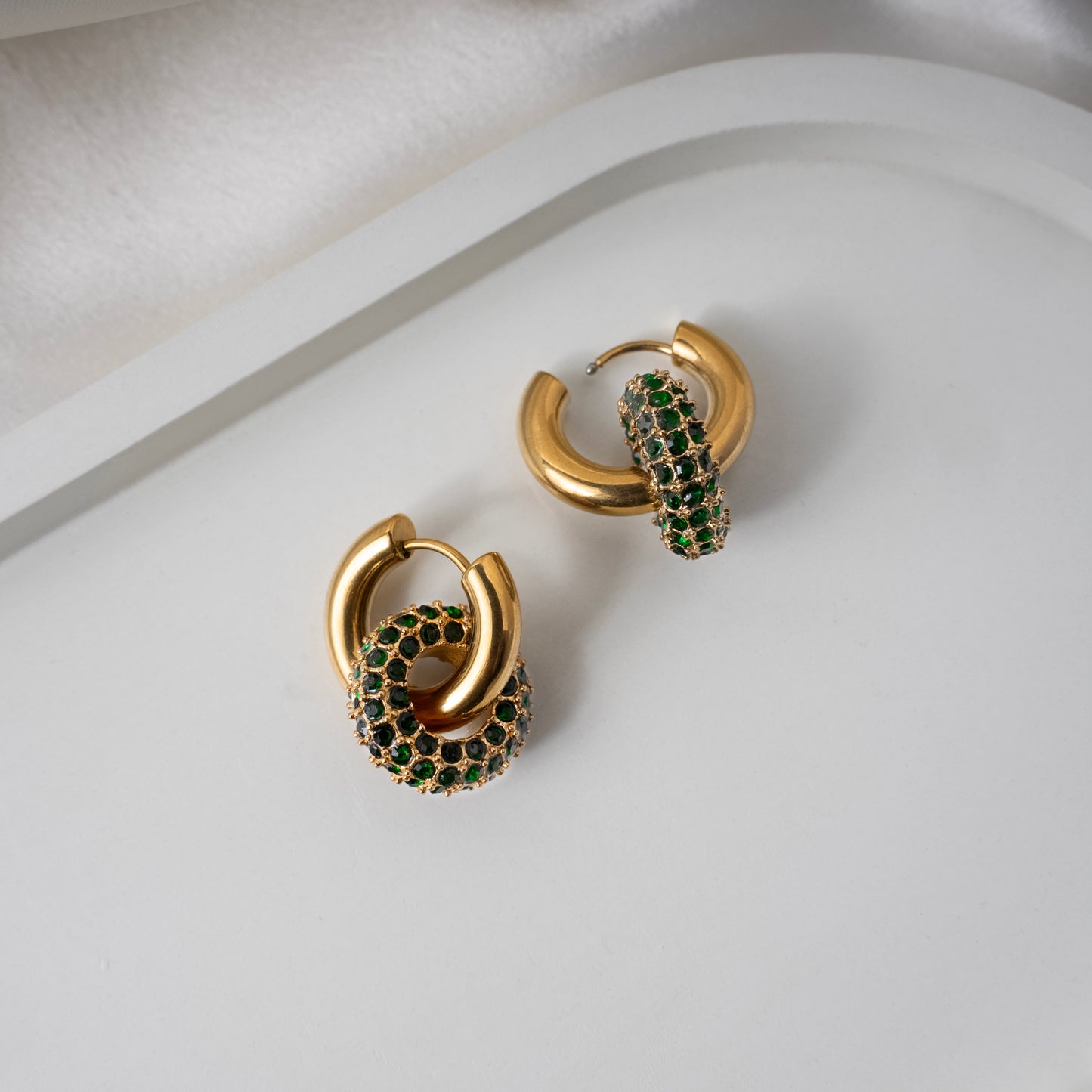 Verdant Gold Drop Earrings