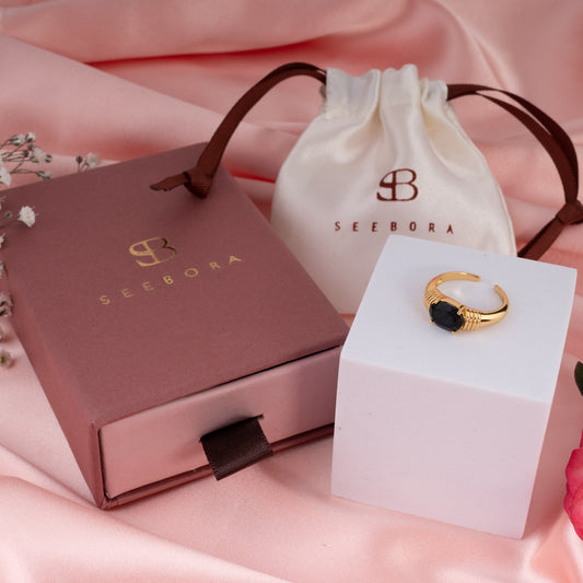 The Athena Onyx Band Ring