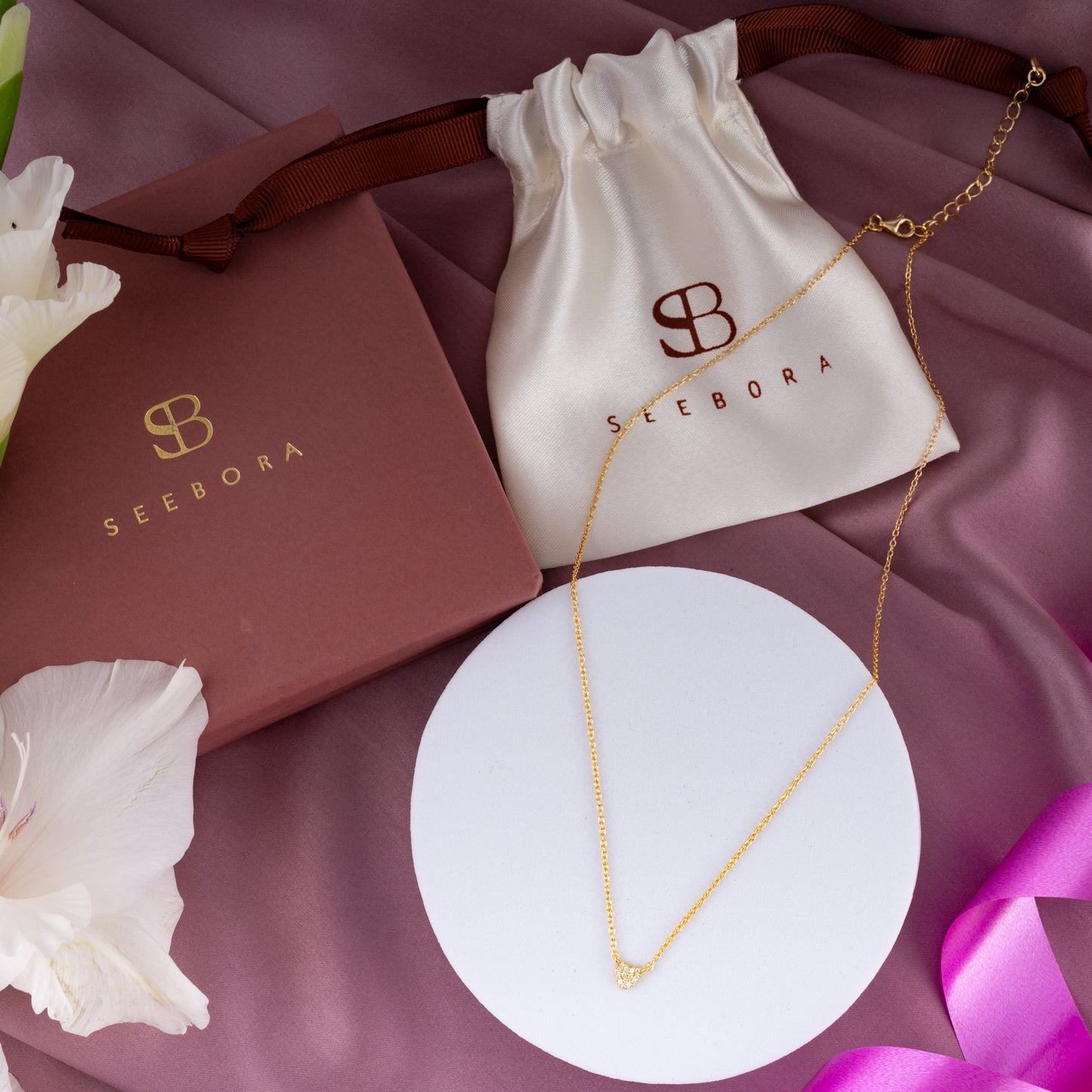 The Paved Heart Pendant Necklace