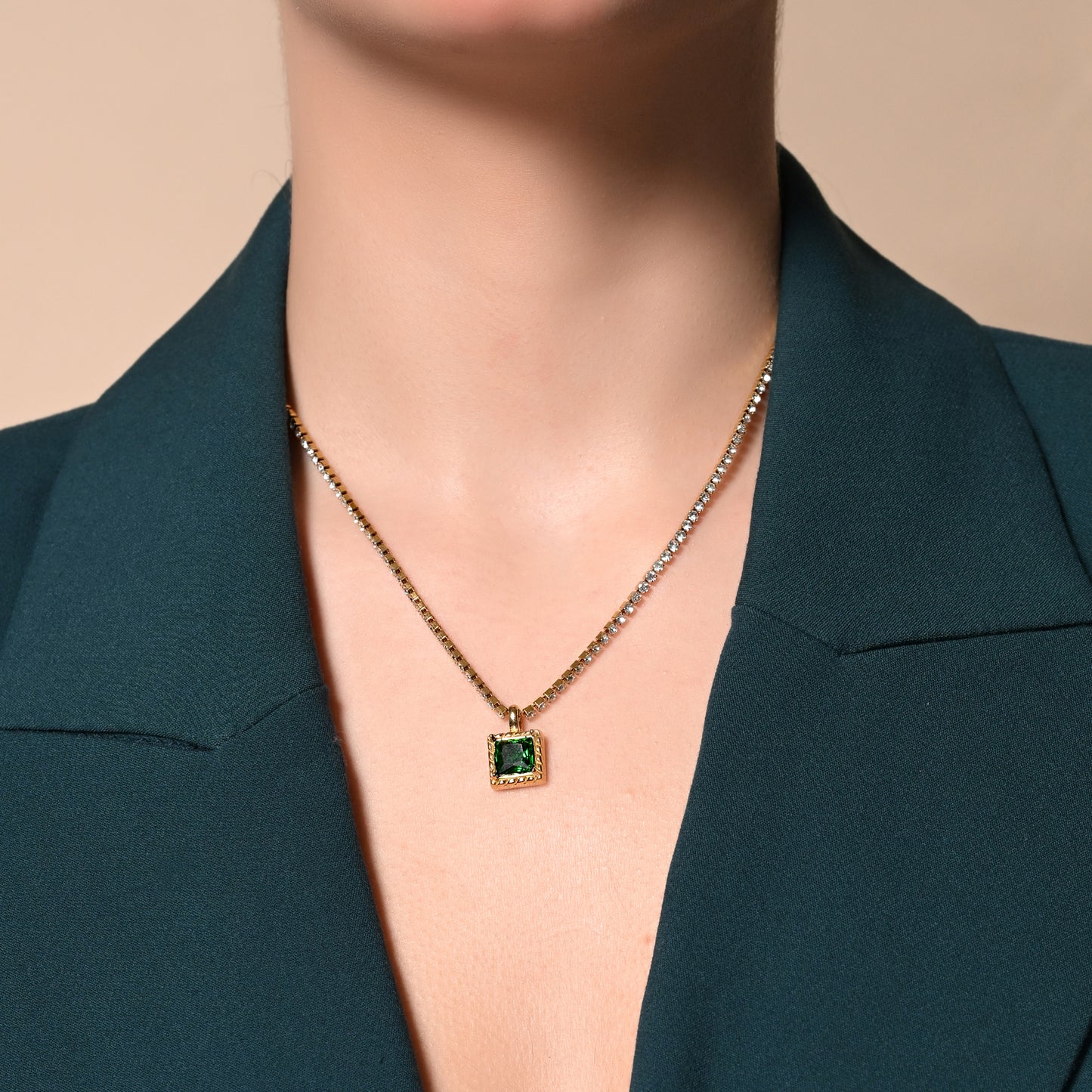 Golden Greenstone Pendant