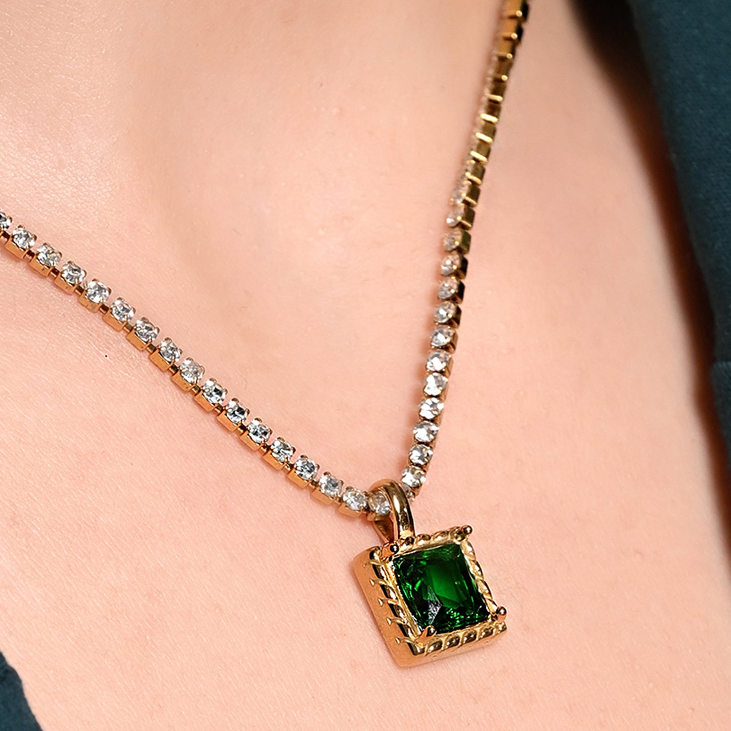 Golden Greenstone Pendant