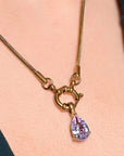 Lavender Teardrop Pendant Necklace for Women | Purple CZ & 24K Gold Seebora