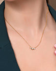 Tri-Stone Radiance Necklace | Cubic Zirconia & 24K Gold Plated Seebora
