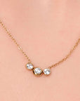 Tri-Stone Radiance Necklace | Cubic Zirconia & 24K Gold Plated Seebora
