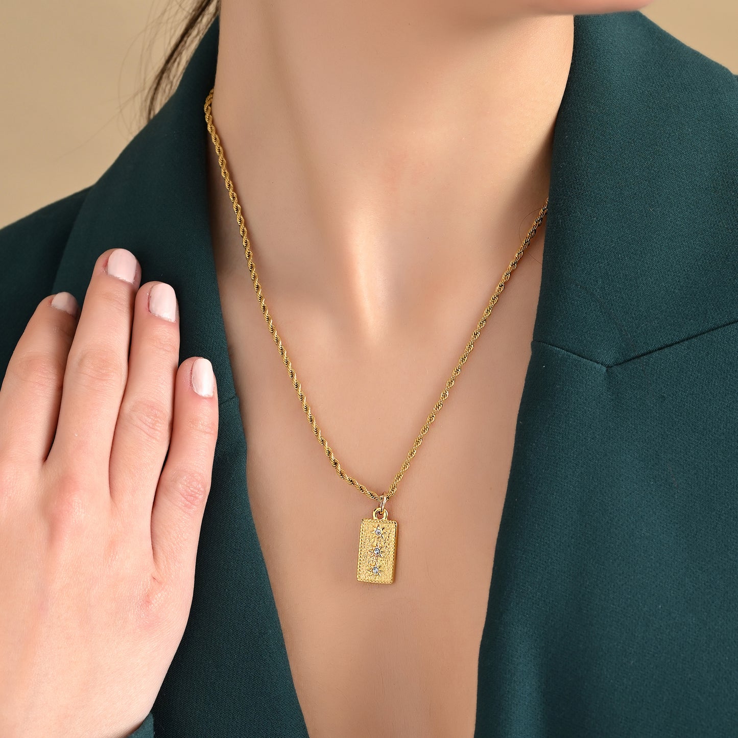 Radiant Square Pendant Necklace