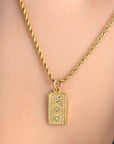Radiant Square Pendant Necklace 24K Gold Plated Stainless Steel Seebora