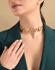 WaveGlow Choker Necklace | 24K Gold Plated Stainless Steel Wave Choker Seebora