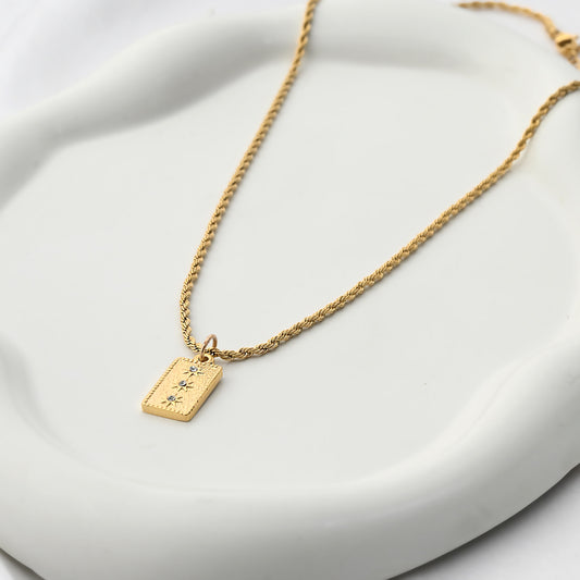 Radiant Square Pendant Necklace