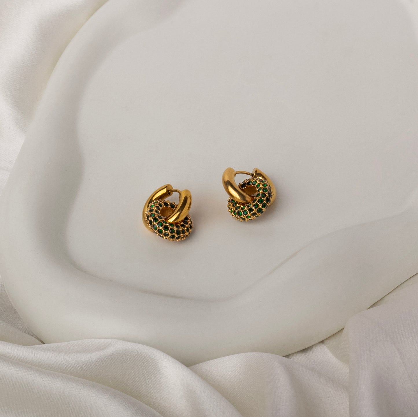 Verdant Gold Drop Earrings