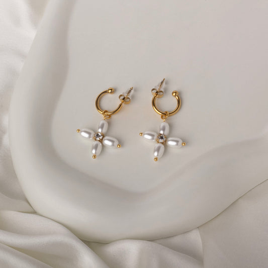 Pearl Glow Hoop Earrings