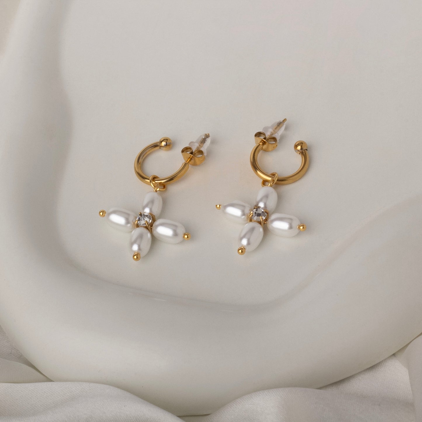 Pearl Glow Hoop Earrings