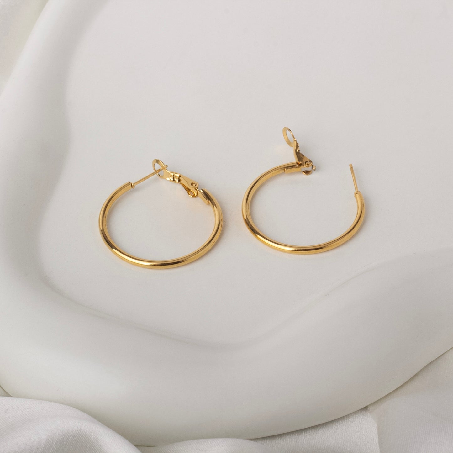 Golden Whisper Hoop Earrings