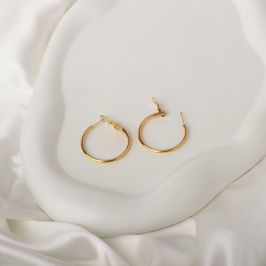 Golden Whisper Hoop Earrings