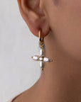 Pearl Glow Hoop Earrings
