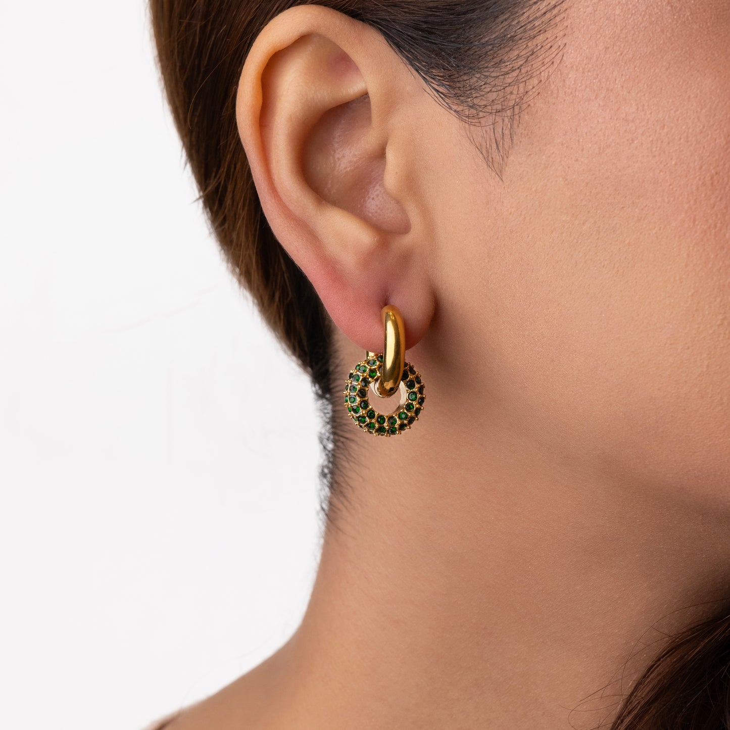 Verdant Gold Drop Earrings