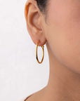 Golden Whisper Hoop Earrings Seebora