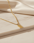 Radiant Square Pendant Necklace 24K Gold Plated Stainless Steel Seebora