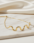 WaveGlow Choker Necklace | 24K Gold Plated Stainless Steel Wave Choker Seebora