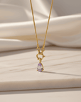 Lavender Teardrop Pendant Necklace for Women | Purple CZ & 24K Gold Seebora