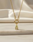 Lime Teardrop Pendant Necklace with Cubic Zirconia for Women Seebora