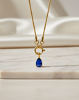 Deep Blue Teardrop Necklace