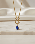 Deep Blue Teardrop Necklace Seebora