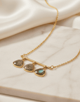 Smoke Stone Necklace Labradorite & 18K Gold Plated Seebora
