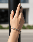 Smoke Stone Cuff – 18K Gold Plated Labradorite Brass Bracelet Seebora