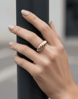 The Athena Crowned Crescent Ring Seebora