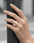 Scattered Pearl Ring – 24K Gold Plated Freshwater Pearl Stainless Steel Seebora