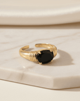 The Athena Onyx Band Ring Seebora