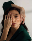 The Athena Crowned Crescent Ring Seebora