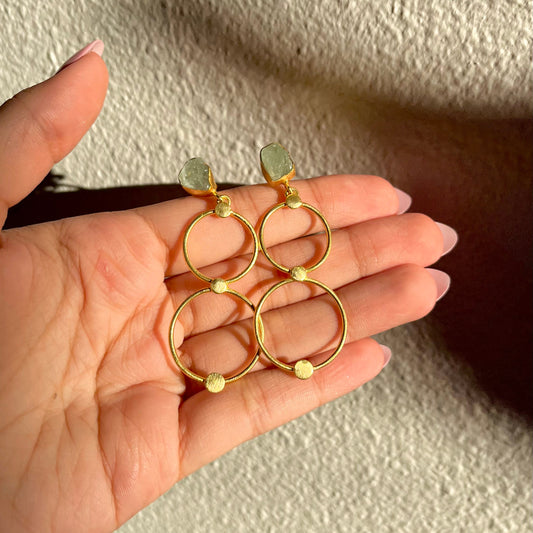 The Round Chain Link Crystal Earrings