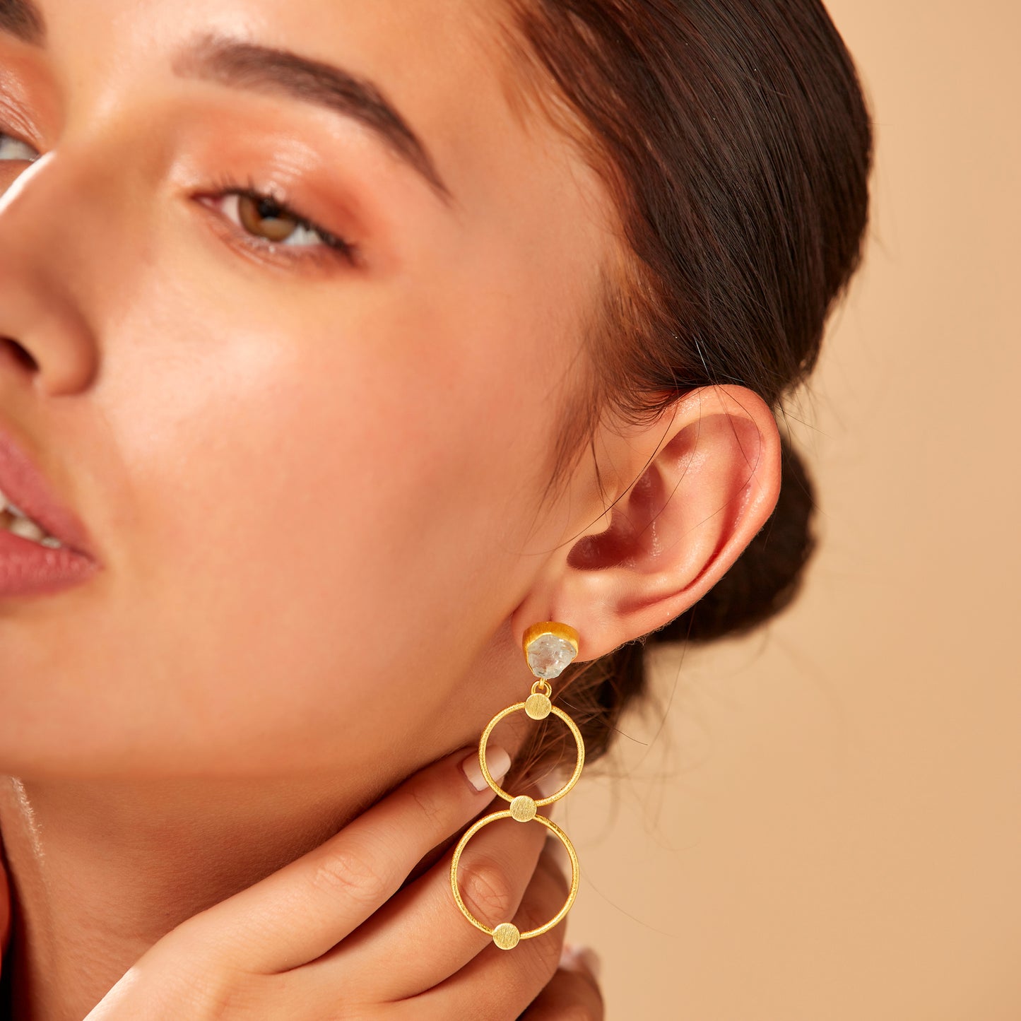 The Round Chain Link Crystal Earrings