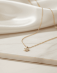 Gold Crescent Moon Pendant Necklace | 925 Silver, 14K Gold Plated, CZ Stones Seebora