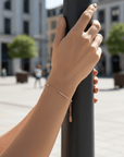 Gold Dash Bracelet | 925 Sterling Silver with 14K Gold Plating Seebora